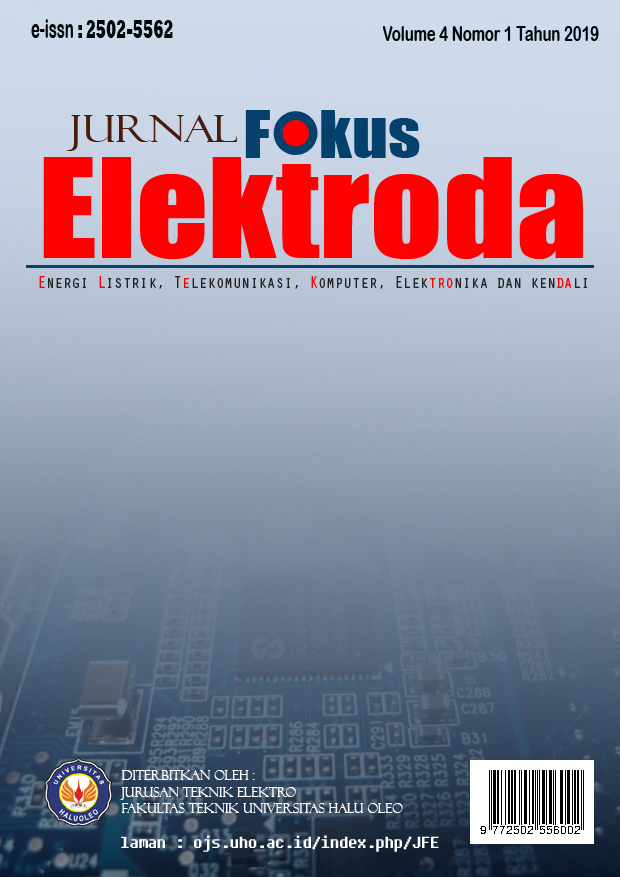 Jurnal Fokus Elektroda (Energi Listrik, Telekomunikasi, Komputer, Elektronika dan Kendali)